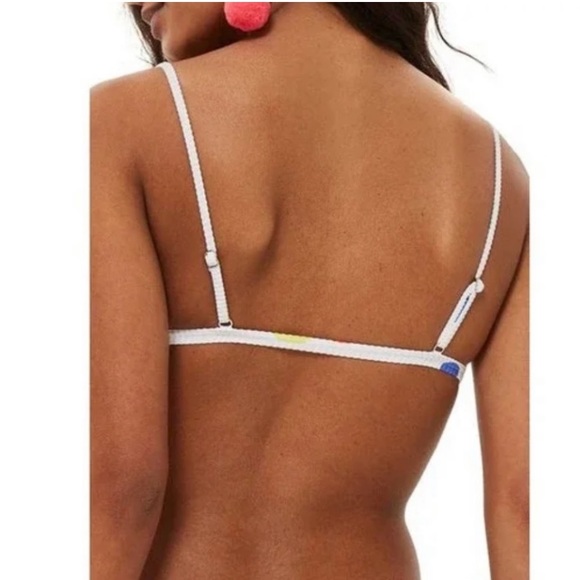 New Topshop White Colorful Polka-Dot Swimsuit Bikini Top Separates US 10 UK 14 - Picture 12 of 13